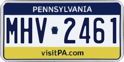 PA license plate MHV2461