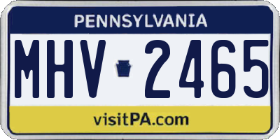 PA license plate MHV2465
