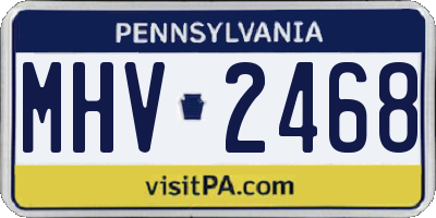 PA license plate MHV2468