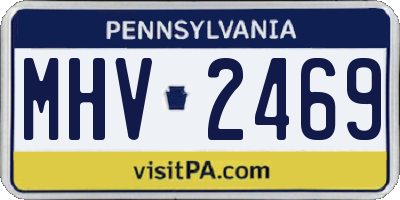 PA license plate MHV2469