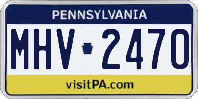 PA license plate MHV2470