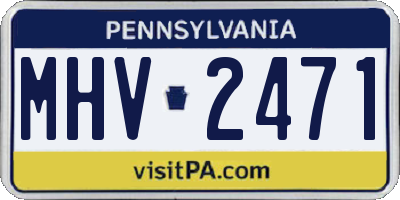 PA license plate MHV2471