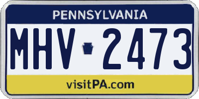 PA license plate MHV2473