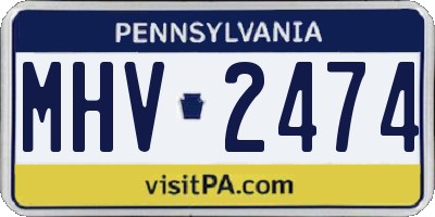 PA license plate MHV2474
