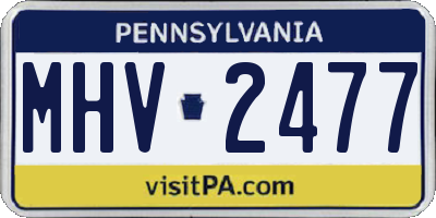 PA license plate MHV2477