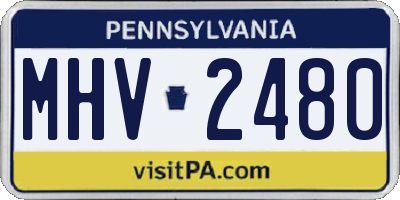 PA license plate MHV2480