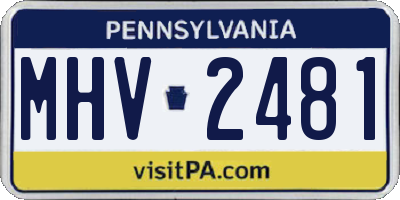PA license plate MHV2481