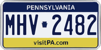 PA license plate MHV2482
