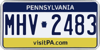 PA license plate MHV2483