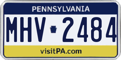PA license plate MHV2484