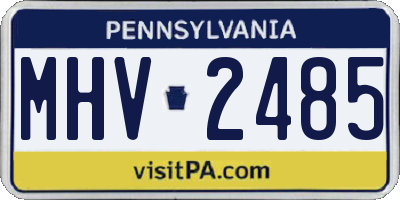 PA license plate MHV2485