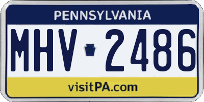 PA license plate MHV2486