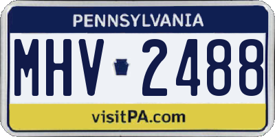 PA license plate MHV2488