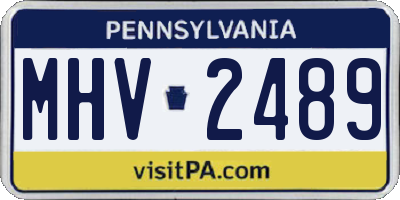 PA license plate MHV2489
