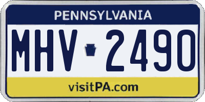 PA license plate MHV2490