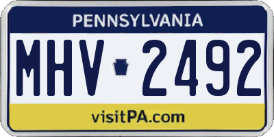 PA license plate MHV2492