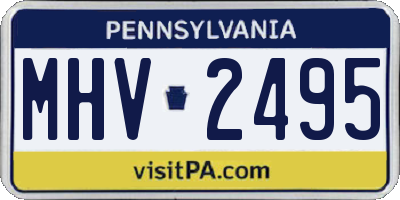 PA license plate MHV2495