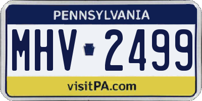 PA license plate MHV2499