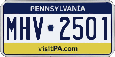 PA license plate MHV2501