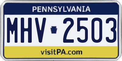 PA license plate MHV2503