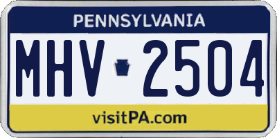 PA license plate MHV2504