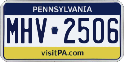 PA license plate MHV2506