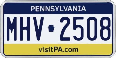 PA license plate MHV2508