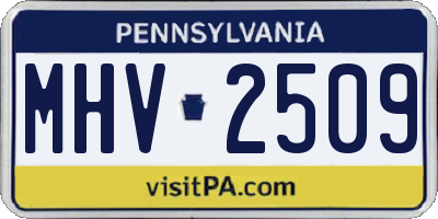 PA license plate MHV2509