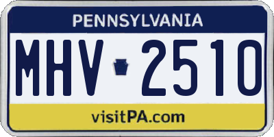 PA license plate MHV2510