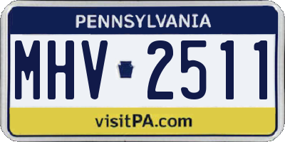 PA license plate MHV2511