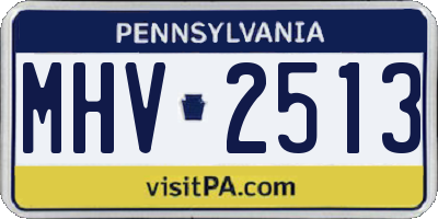 PA license plate MHV2513
