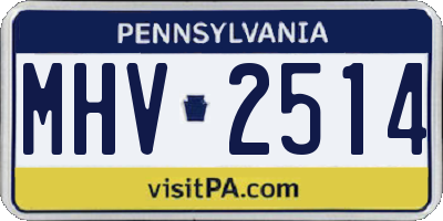 PA license plate MHV2514