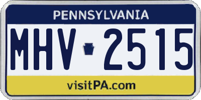 PA license plate MHV2515
