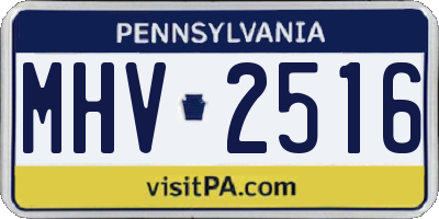 PA license plate MHV2516