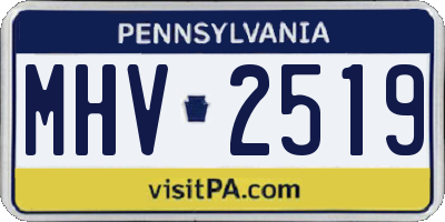 PA license plate MHV2519
