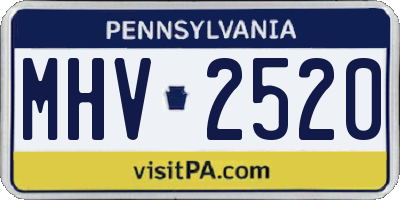 PA license plate MHV2520