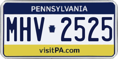 PA license plate MHV2525