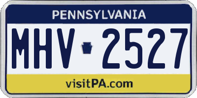 PA license plate MHV2527