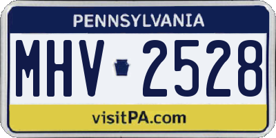 PA license plate MHV2528