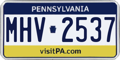 PA license plate MHV2537