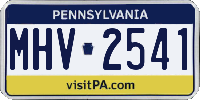 PA license plate MHV2541