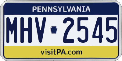 PA license plate MHV2545