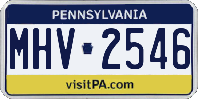 PA license plate MHV2546