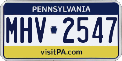 PA license plate MHV2547