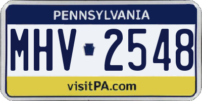 PA license plate MHV2548
