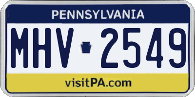 PA license plate MHV2549