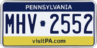 PA license plate MHV2552