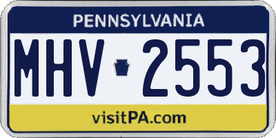 PA license plate MHV2553