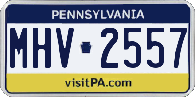 PA license plate MHV2557