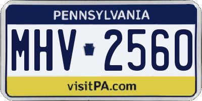 PA license plate MHV2560